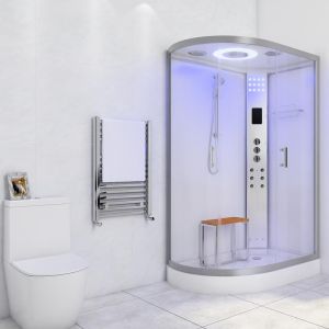 Lisna Waters LW18 1200 x 800 Steam Shower Cabin Right Handed Offset Quadrant