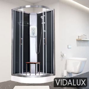 Vidalux Pure E Black 800 x 800 Electric Shower Cabin