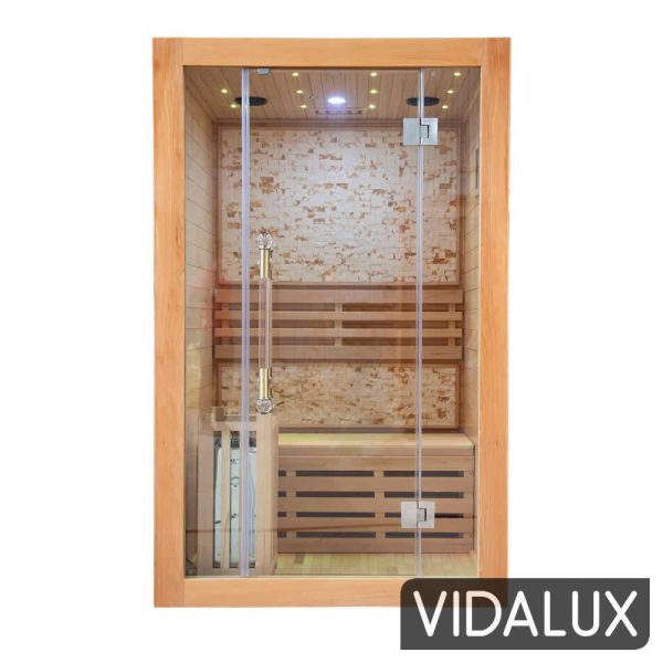 Vidalux 2 Person Traditional Sauna With Bluetooth, Hemlock colour ,image 1