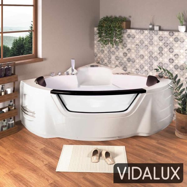 Vidalux WB13 1350 x 1350 Corner Whirlpool & Airspa Bath, White colour ,image 1