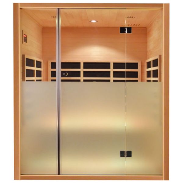 Platinum Spas 3 Person Infrared Indoor Sauna Carbon Heaters, Hemlock colour ,image 1