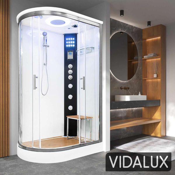 Vidalux Hydro Plus 1200 Right Customisable Steam Shower 1200 x 800 0
