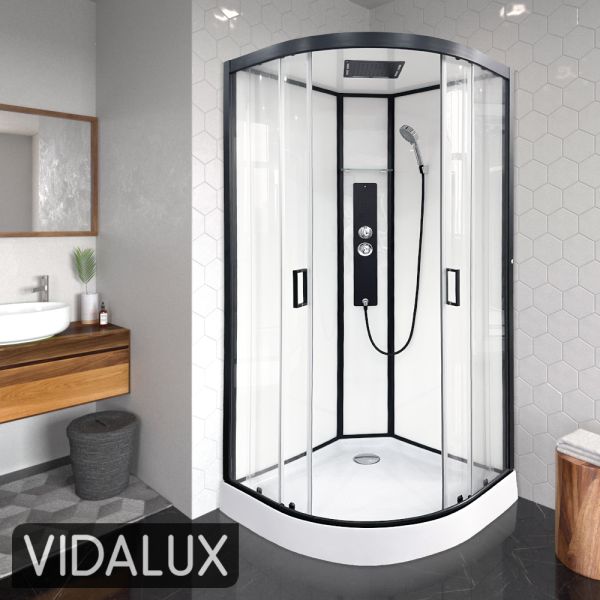 Vidalux Kontrast Lux 800 x 800 Quadrant Hydro Shower Cabin, White colour 0