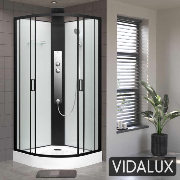 Vidalux Kontrast TS 800 x 800 Quadrant Hydro Shower Cabin, White colour ,image 1