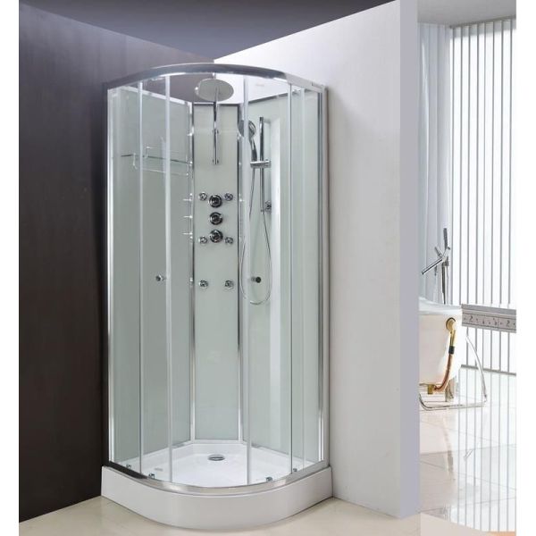 Lisna Waters LW14 1000 x 1000 Glass Backed Quadrant Shower Pod ,image 1