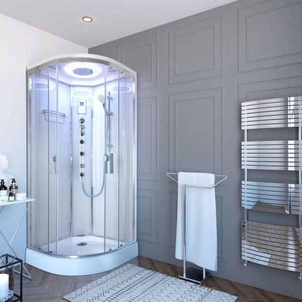 Lisna Waters Mayfair-AU 800 x 800 Quadrant Hydro Shower, White colour ,image 2