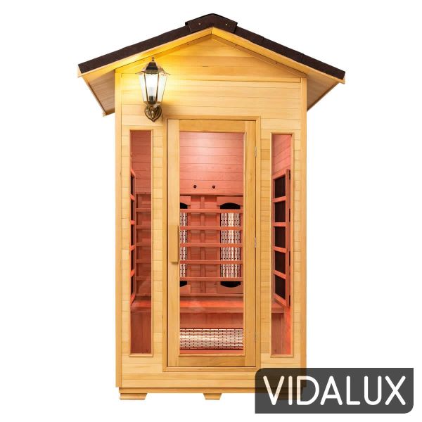 Vidalux 2 Person Full Spectrum Outdoor Infrared Sauna With Complete Heat, Hemlock colour ,image 2