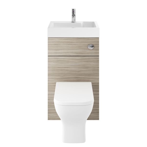 Athena 2 In 1 500mm Basin & WC Unit PRC245CB, Driftwood colour ,image 5