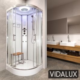 Vidalux SS78 800 x 800 Hydro Shower Cabin Black Fast build Enclosure
