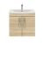 Athena Natural Oak 600mm Wall Hung Cabinet With Basin 4