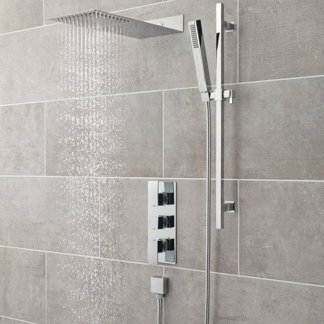 Thermostatic Shower Valve and Ultra Thin Fixed Shower Head